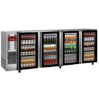 Refroidisseur de bouteilles, acier inox, 4 portes vitrées, 783 Lt. TAVX/4G-R2